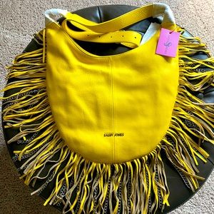 Sassy Jones Yellow Dina Fringe crossbody bag